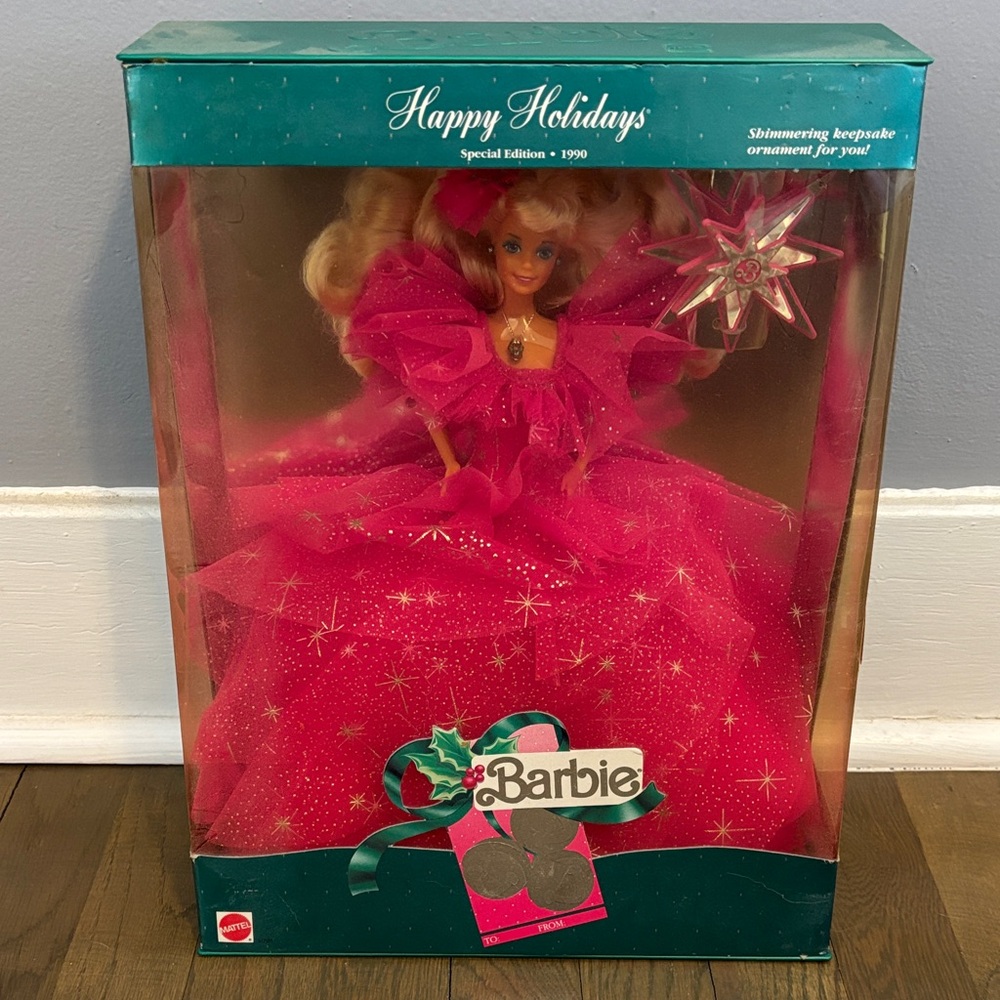 NIB 1990 Happy Holidays Barbie Collectible!
